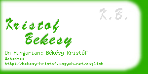 kristof bekesy business card